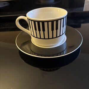 Vintage Rare 1998 Piano Key Keyboard Music Tea Cup & Saucer Aim Albert Elovitz